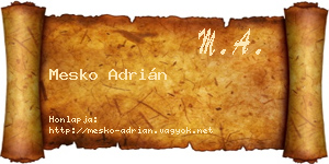 Mesko Adrián névjegykártya